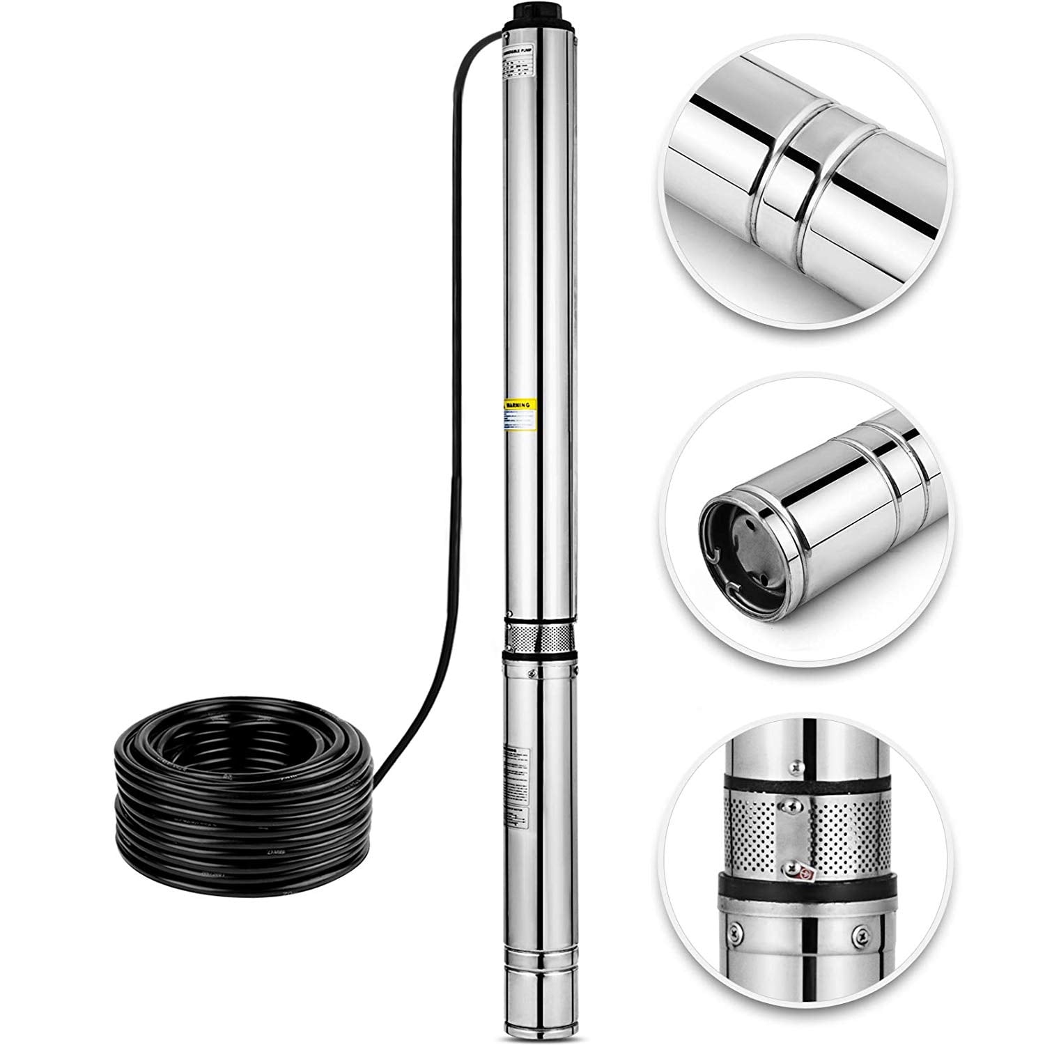 Ktaxon 4" Deep Well Water Pump, 2HP 110v/60hz 40GPM 265ft Max Head 12