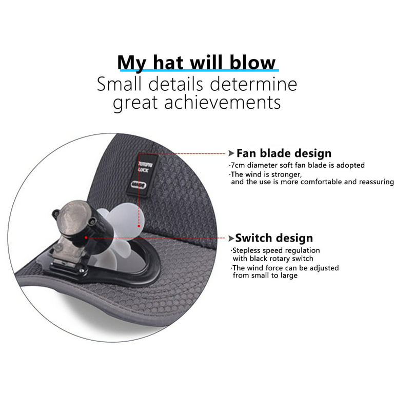 Summer Fan Cooling Baseball Cap Hat USB Charging Breathable Shade