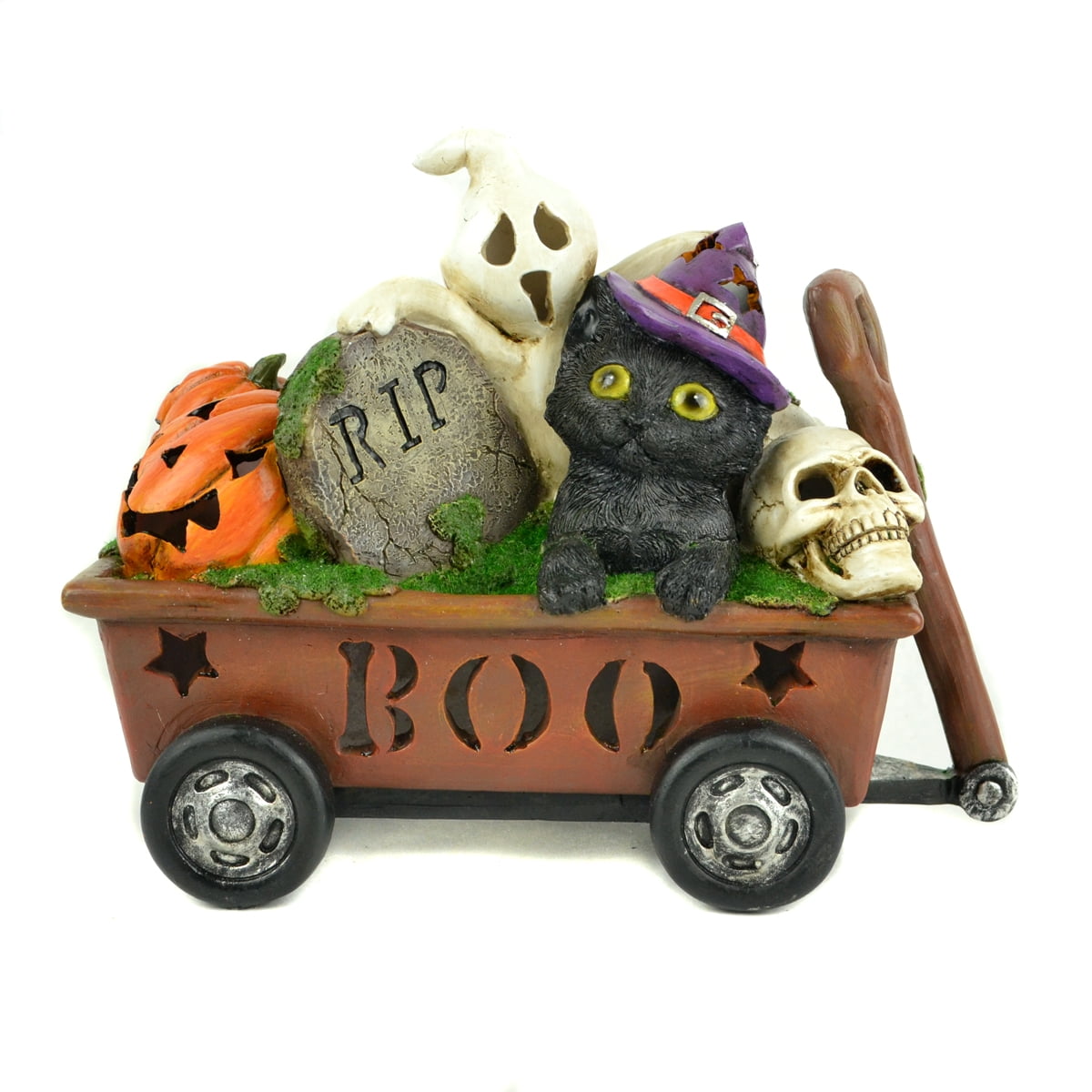 Photo 1 of 10 Vibrantly Colored LED Halloween Wagon with Ghost and Cat