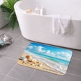 thumbnail image 3 of FJPT Non Slip Flannel Floor Mat Kitchen Mat Beach Scene With Shells And Waves For Bathroom Kitchen Bedroom Decor 24x16 inch, 3 of 5