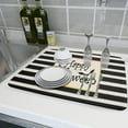 thumbnail image 6 of Happy Halloween Bats Dish Drying Mat for Kitchen Counter,Black and White Stripe Drying Mat 18 x 24 Inch with High Absorbent Microfiber Dish Drying Pad Dish Rack Pad Drainer Mat for Coffee Bar, 6 of 6