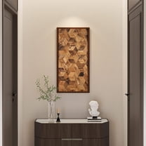 CONSDAN Wood Wall Decor | USA Grown Hardwood, Rustic Wooden Wall Art, Home Decorations for Living Room and Bedroom Aesthetic, Framed and Ready to Hang, Hexagon, 36" x 18"