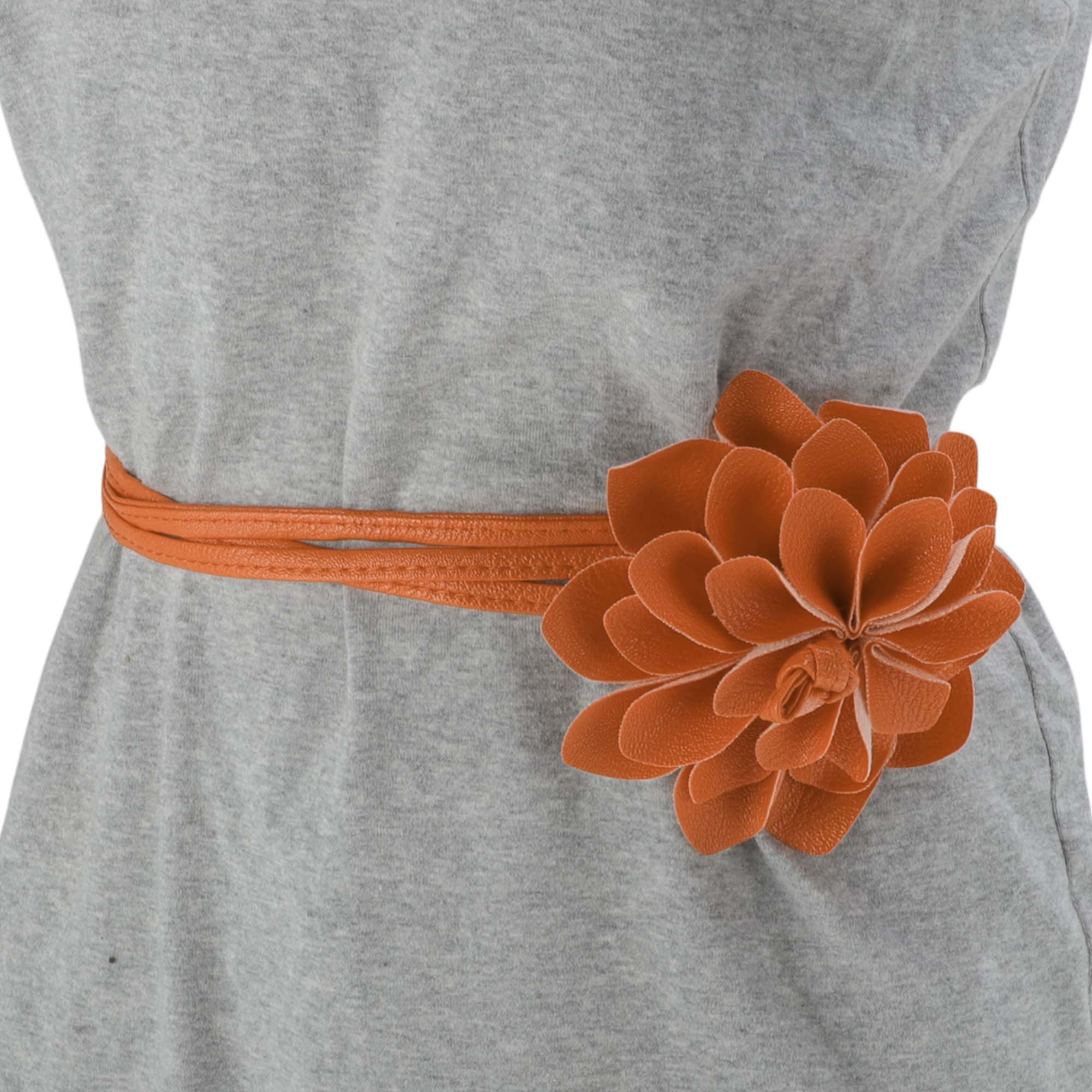 Unique Bargains Versatile Long Adjustable Waist Belt for Women Orange