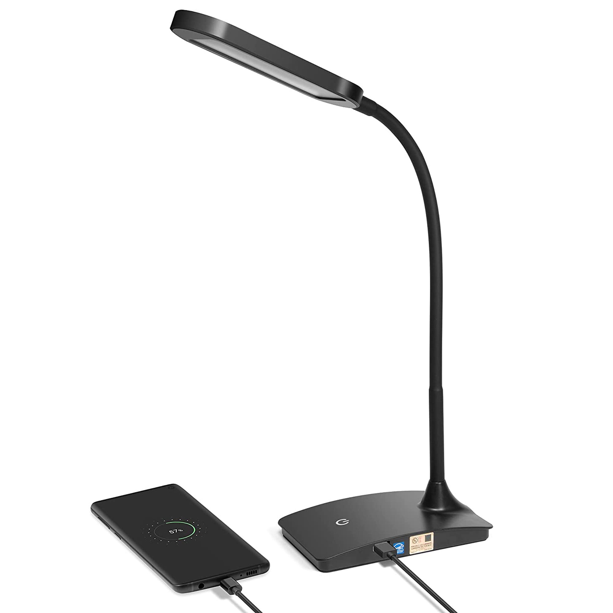 Tw Lighting Led Desk Lamp With Usb, Ledlux Smith Led Table Lamp With Usb Port In Black