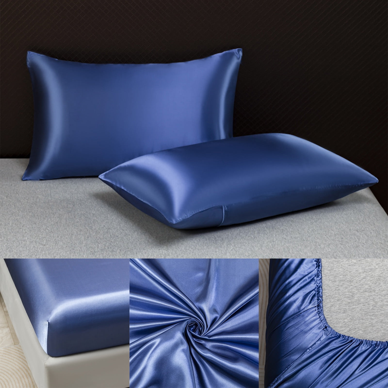 SouMaox Satin Silk Bedding, Matte Solid Texture, Pillowcase, Enhance Bedroom Comfort for Guest Room Suites