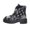 Black, variant on Womens Ankle Combat Boots Round Toe Platform Lug Sole Distressed Denim Lace Up Retro Y2K Casual Boots Black Size US8.5