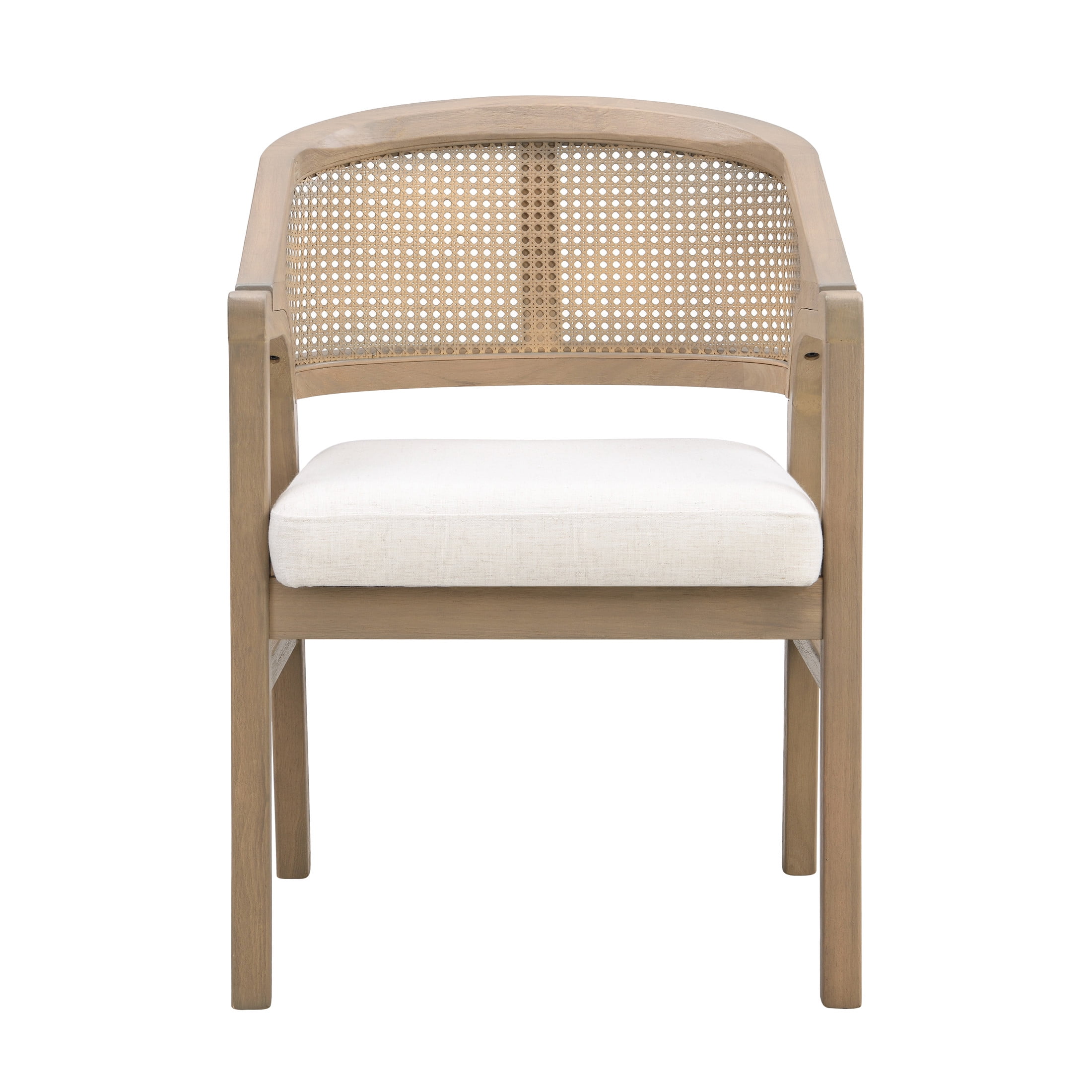 Christopher Knight Home Mid-Century Upholstered Dining Chairs, Solid Wood, Cane Backs, Light Ash, Set of 2