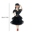 thumbnail image 2 of Muñecas Negras Para Niñas Muñecas Wednesday Addams con vestido negro de 10,9 pulgadas para niñas y niños (vestido negro), 2 of 7