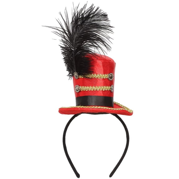 Jiibva Ringmaster Hat For Women - Mini Top Hat Headband Fascinator Showman Headband Hat For Circus Costume Accessories For All Ages