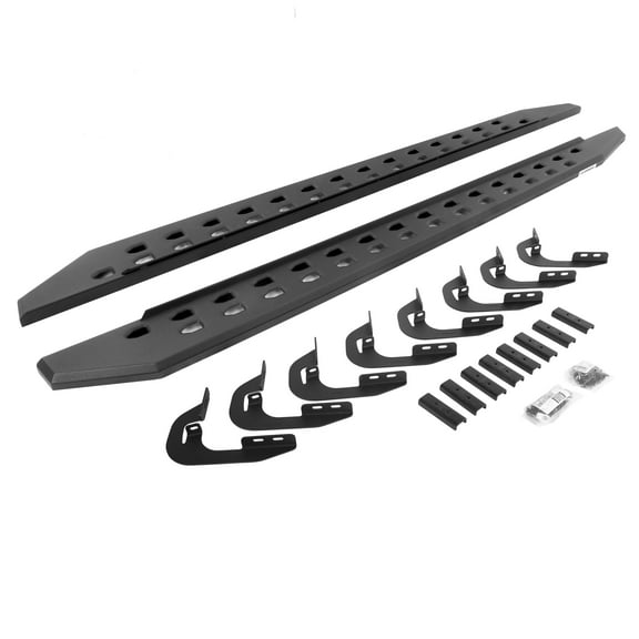 Go Rhino 69404787SPC RB20 Slim Line Running Boards with Mounting Brackets Kit For 14-19 Silverado 3500 HD, Sierra 2500 HD, Silverado 1500, Silverado 2500 HD, Sierra 1500, Sierra 3500 HD (Crew Cab