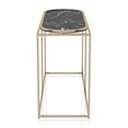 thumbnail image 4 of Jaide Metal Console Table, Champagne and Black Faux Marble, 4 of 6