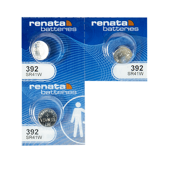 Renata Batteries 392 / SR41SW Watch Battery (3 Pack)