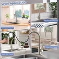 thumbnail image 6 of TVOFEK Kitchen Faucet with Pull Down Sprayer, Brushed Nickel Kitchen Sink Faucets High Arc Modern for 1 or 3 Holes with Deck Plate for RV Farmhouse Laundry, 6 of 13