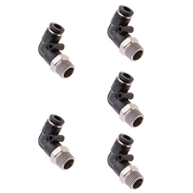 Conector Del Codo Del Del Varón de 5pcs Empuje Accesorio DPL-L6-02 Zulema Conector de codo de rosca macho