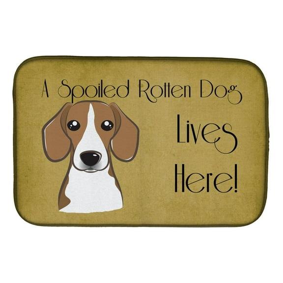 Beagle Spoiled Dog Lives Here Dish Drying Mat