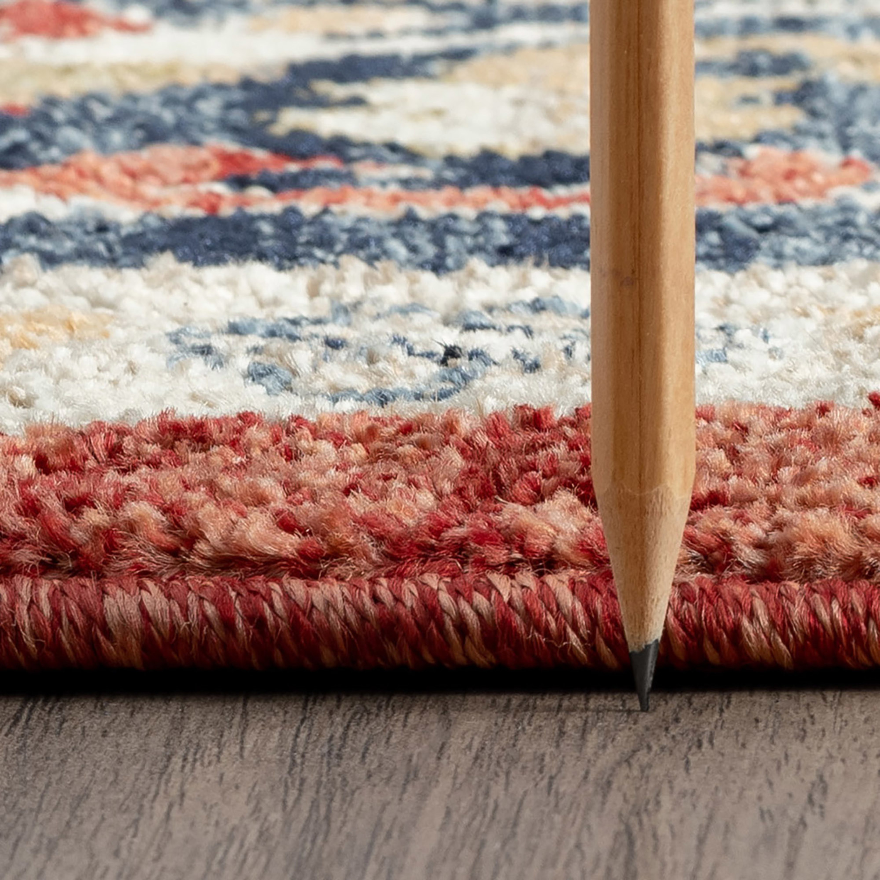 Traditional 8x10 Area Rug (7'11'' x 10'3'') Oriental Navy, Navy Living Room Easy to Clean