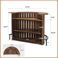 thumbnail image 2 of Finmind 39.4" H 4-Tier Bar Table with Footrest, Arc-Shaped Modern Wine Bar Cabinet for Home Pub, Living Room, Small Spaces, Rustic Brown & Black, 2 of 7
