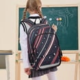 thumbnail image 7 of Flip-Top Backpack 17L Capacity Lightweight Bookpack Reflective Safety Strips & Adjustable Chest Strap Stripes and Stars, 7 of 7