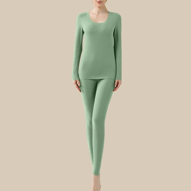 Timegard Thermal Underwear for Women Long Sleeve Tops Bottom Sets Fitting Comfy Cold Weather Base Layer Outfits