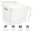 thumbnail image 4 of Simplify 5.61 gal Large Plastic Vinto Storage Boxes, White, 4 of 5