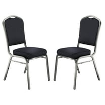National Public Seating 9300 Series Deluxe Upholstered Banquet Chairs, Diamond Navy/Silvervein, Pack Of 2 Chairs