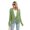 Green, variant on Women Long Sleeve Open Front V-Neck Button Down Knitted Cardigan Casual Lightweight Soft Hollow Outwear Coat