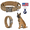 Brown, variant on Tactical Dog Collar, Adjustable Military Training Nylon Dog Collar with Control Handle and Heavy Metal Buckle for Medium and Large Dogs, with Patches and Airtags Case