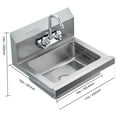 thumbnail image 5 of KFFKFF Industrial Hand Wash Station with Tap, Certified Stainless Steel Basin for Cleaning, Compact Hand Cleansing Sink, Wall-Fixed Utility Basin for Eatery, Cooking Area, Pub, Garage and Residence, 5 of 8