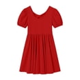 thumbnail image 5 of Mitankcoo Girls Puff Mini Dresses Crew Neck Short Sleeve Cross Back A-Line Dress for Everyday & Vacation Wear, 5 of 8