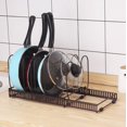 thumbnail image 2 of AMERTEER Expandable Pot and Pan Organizers Rack 7 Adjustable Dividers Pans and Pots Lid Organizer Rack Holder for Kitchen Pantry Cabinet White, 2 of 6