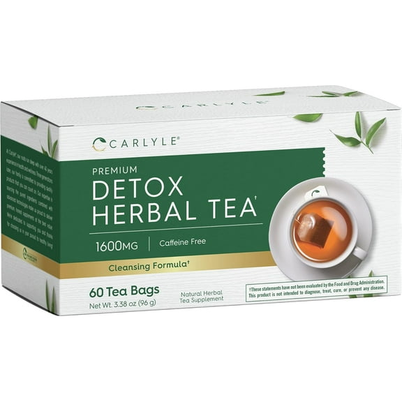 Herbal Detox Tea | No Caffeine | Helps Support Digestive Health | Vegetarian | Non-GMO & Gluten Free Herbal Blend | by Carlyle