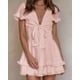 thumbnail image 3 of Vestido PRETTYGARDEN Verano 2025 Escote en V Lazo Rosa Talla Grande, 3 of 5