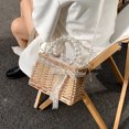 thumbnail image 4 of Bolso cruzado con cordón de cesta de perlas de encaje tejido retro para mujer (A) Tmvgtek Oficina Multiescena Multifunción, 4 of 9