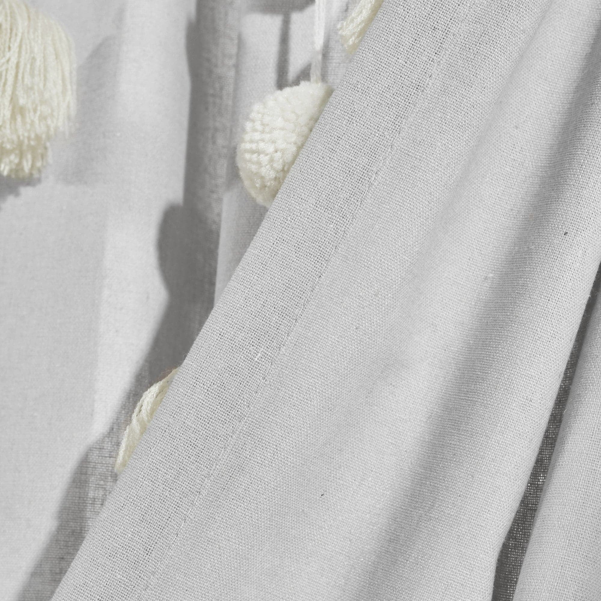 Lush Decor Boho Macrame Tassel Single Window Curtain Panel - Gray - 84 x 40