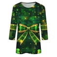 thumbnail image 5 of TrendVibe365 Green 3/4 Womens Shirts Casual St Patricks Day Plus Size with Crew Neck Polyester Casual St. Patricks Day Blouse Tops for Irish Themed Gifts XL, 5 of 5