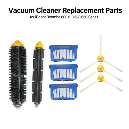 Vacuum Cleaner Replacement Part 3 Filter 3 Side Brush 1 Bristle Brush Accessory for iRobot Roomba 600 610 620 650