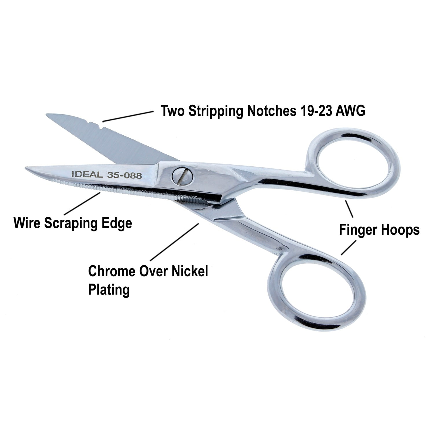 Ideal 5-1/2" Electricians Scissors 185 lb. 35-088
