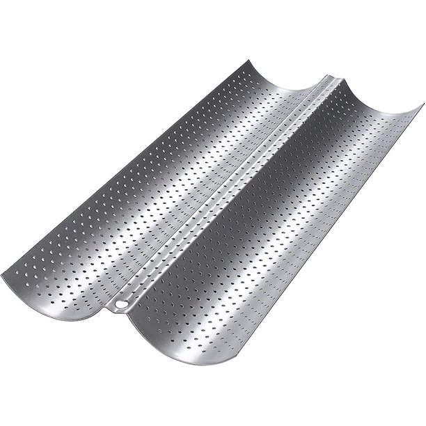 Oven Baguette Mold, Bread Baguette Mold, Baguette Mold, Non-stick Perforated Baking Tray, for 2 Baguettes, Bread Molds in High Quality (38x16.2x2.4cm)