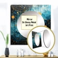 thumbnail image 3 of Designart "Blue Simplicity Moon VI" Abstract Collages Square Mirror Wall Decor Transitional - Large Blue Square Bathroom Mirror - Square Printed Wall Mirror Art, 3 of 5