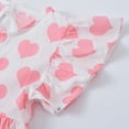 thumbnail image 4 of Coerni Robe Imprimée Cœur Mignonne pour Filles Été Manches Courtes à Volants Robe de Fête d'Anniversaire Col Rond Robe Décontractée avec Nœud, 4 of 8