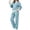 Sky Blue, variant on Women's 2‑Piece Athletic Set Mock‑Layer Striped Long‑Sleeve Top and High‑Waist Wide‑Leg Pants for Any Occasion