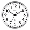 thumbnail image 1 of Reloj de pared Sharp Atomic Analog de 30 cm con acabado cepillado plateado, 1 of 9
