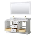 thumbnail image 3 of Wyndham Collection 60" Square Sink Wood Double Bathroom Vanity in White, 3 of 5