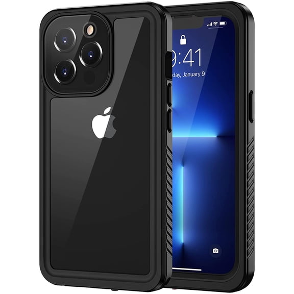 for iPhone 13 Pro Max Case, IP68 Waterproof Dustproof Shockproof Cases with Screen Protector, Full Body Protective Front and Back Cover for iPhone 13 Pro Max - 6.7 inch (Black)
