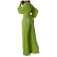 thumbnail image 3 of Yuyuzo Jumpsuits for Women Deep V Neck Long Sleeve Wrap Front Wide Leg Pants Party Rompers, 3 of 6