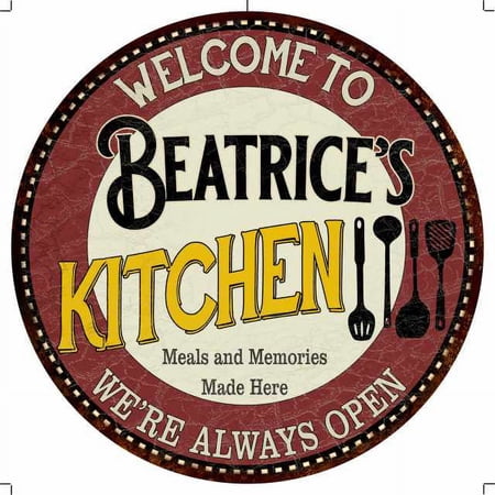 Beatrice s Kitchen 12 Round Metal Sign Bar Game Room Wall Déco 200120040172