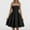 Black, variant on Yghzkop Womens Summer Solid Color Adjustable Lace Up Side Tiered Ruffle Hem Double Layer Camisole Dress Cute Sleeveless Sundress