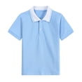 thumbnail image 4 of Odeerbi Camisas de Golf de Algodón de Niños Color Bloque de Cuello de Manga Corta Uniforme de La Escuela Camisas de Tenis, 4 of 6
