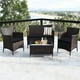 thumbnail image 5 of Conjunto de Muebles al Aire Libre Costway de 4 Piezas de Ratan PE con Cojines para Patio Marrón Mezclado Negro, 5 of 10