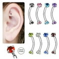 thumbnail image 1 of Curved Barbell 16G Internally Threaded 316L Surgical Steel Rook Earring Eyebrow, 1 of 6